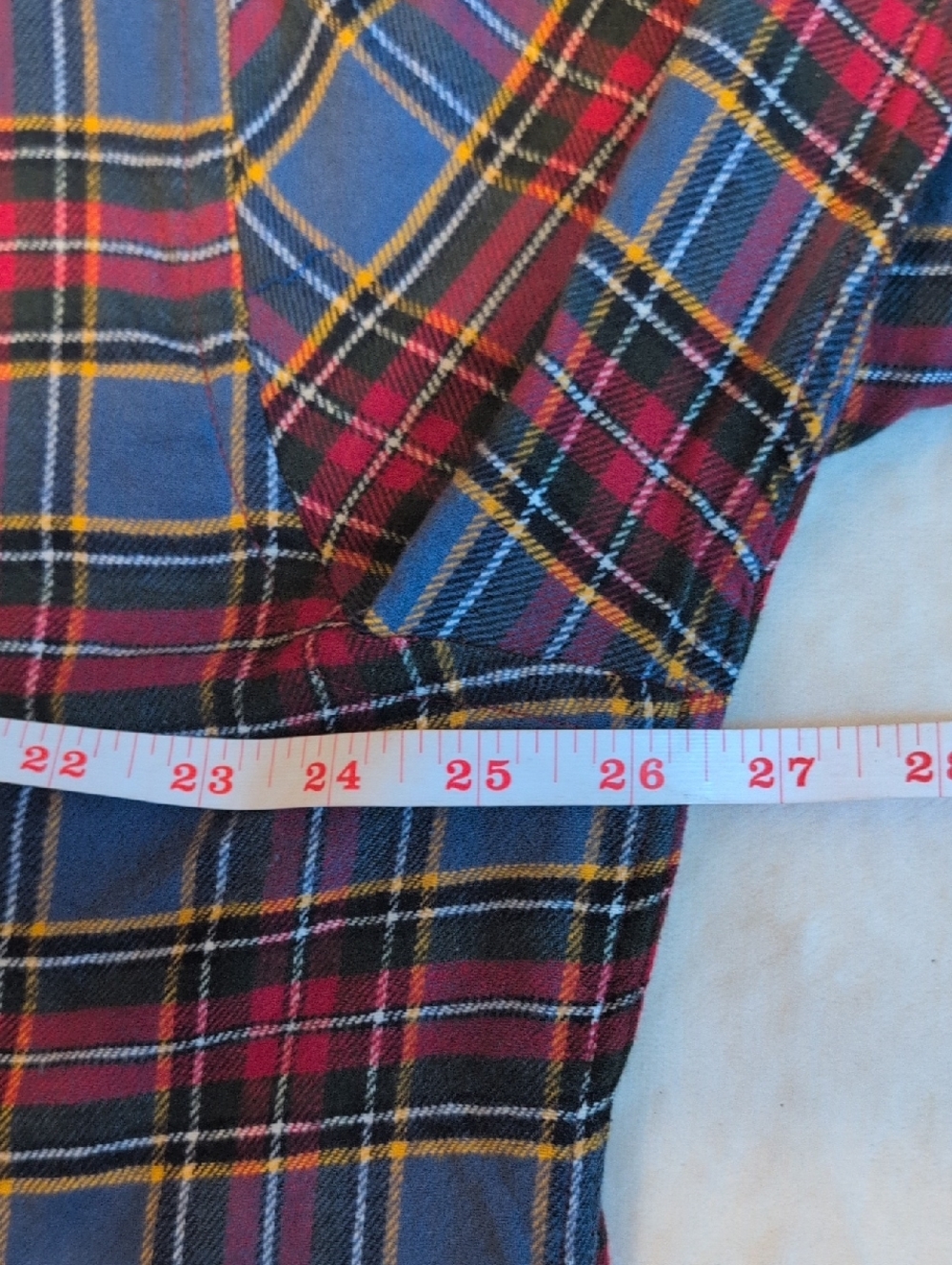 Croft & Barrow Men's Red, Blue, Yellow Plaid Long-Sleeve Button-Down Shirt XL - Picture 6 of 9